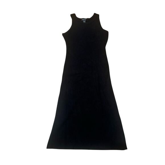 Rachel Zoe Black Medium ribbed sweater Tank midi dress sleeveless Minimalist - Picture 1 of 6